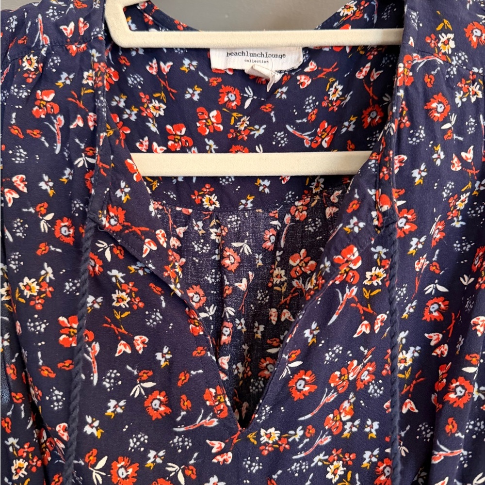 Beachlunchlounge Blue Boho Floral Sleeveless Dress - Picture 4 of 5
